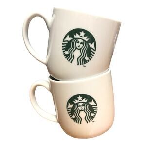 Starbucks Siren Mermaid Logo Coffee Mugs 11 Oz Set of 2